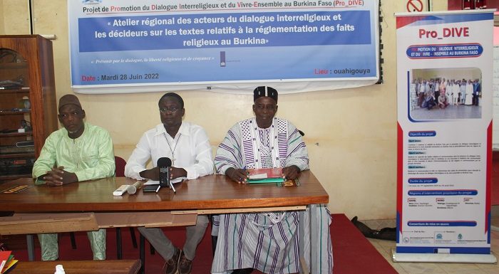 Projet Pro_DIVE : Les acteurs du dialogue interreligieux et les décideurs outillés sur les textes relatifs à la réglementation des faits religieux au Burkina